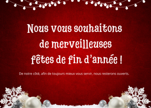 Nous vous souhaitons de Joyeuses Fêtes...